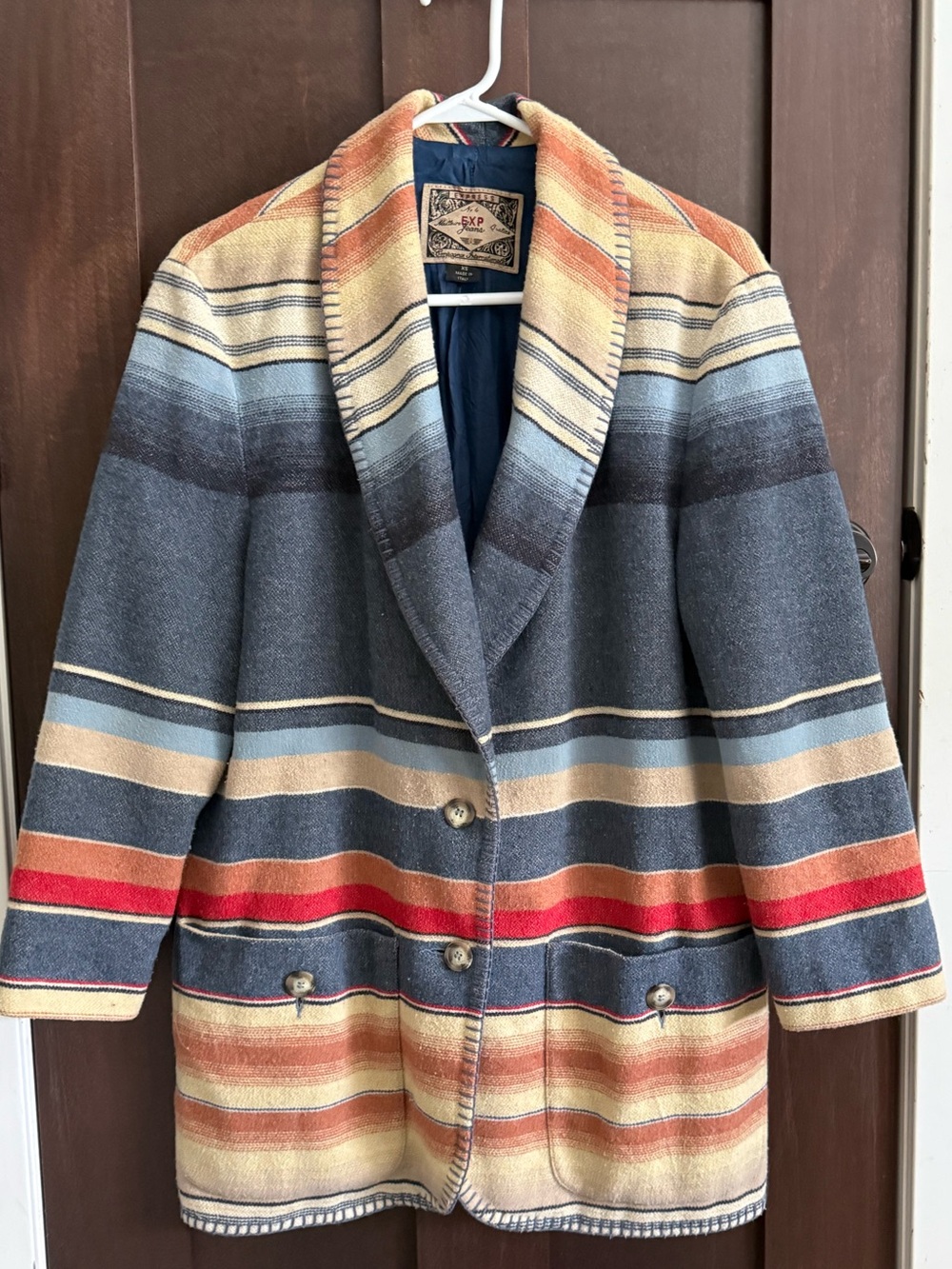 Vintage Express- Striped Wool Jacket - size XS